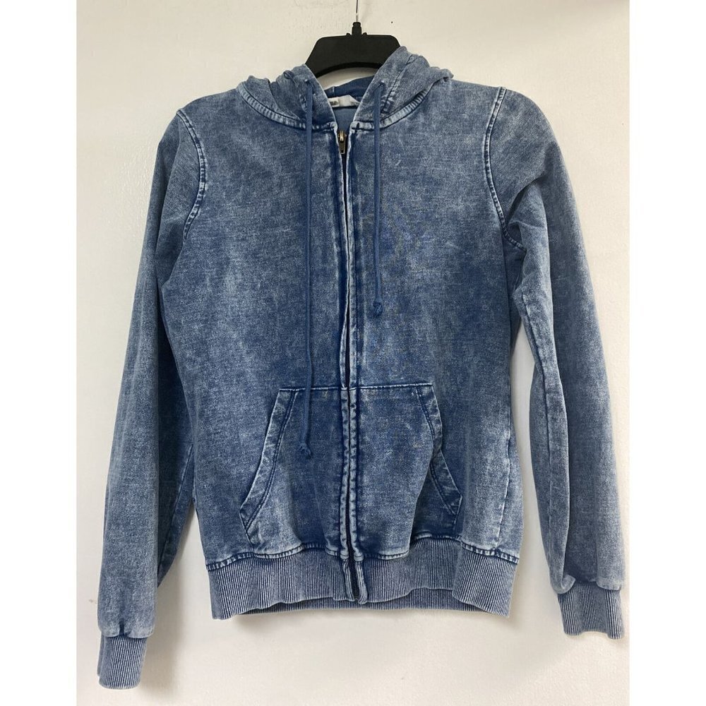 Love Tree Happens Long Sleeve Blue Hoodie Jacket Size Small